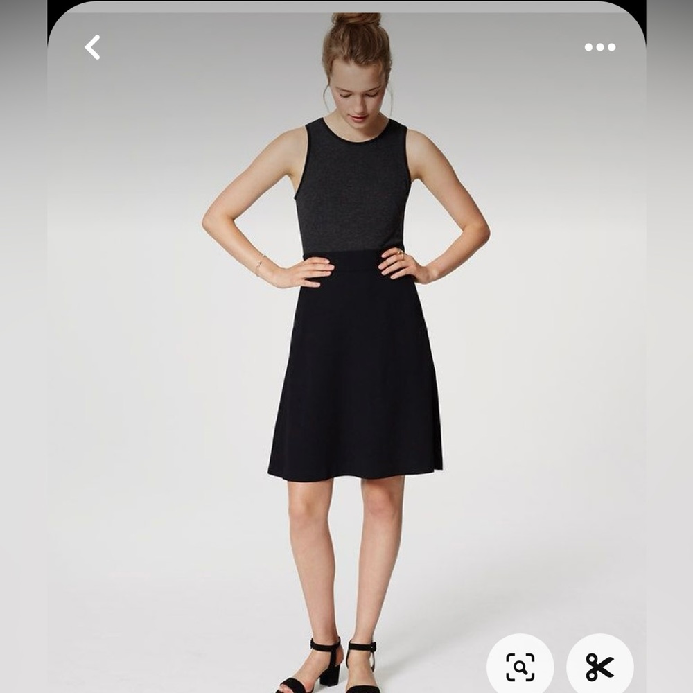 Loft Mixed Media Flare Dress